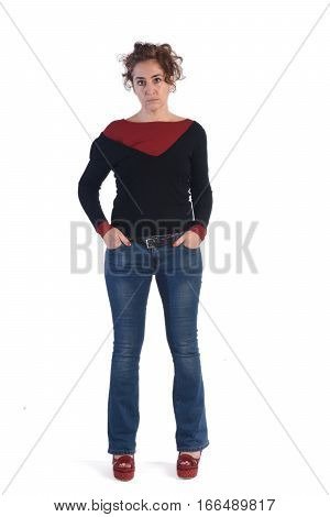 Portrait of a woman on a white background
