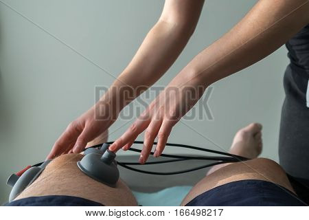 Suction Cups Applied To A Knee In Physiotherapy