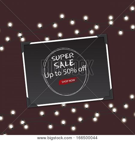 Mega Sale with Upto 50 Discount Offer, Creative Poster, Banner or Flyer design Vector illustration.