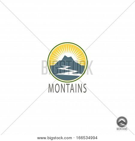 Logo template Mountain icon, Mountain symbol vector illustration
