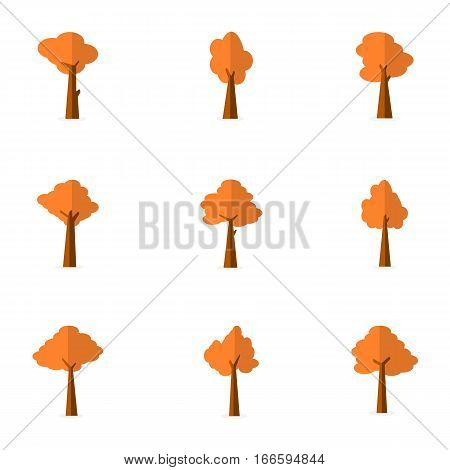 Vector flat of tree set collection stock