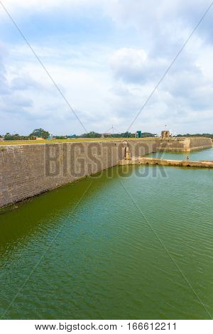 Jaffna Fort Entrance Bridge Moat Distant V