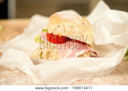 Small Blt Sandwich On Paper Wrap