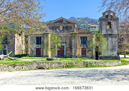 Italy Cilento the church of the abandoned old quarter