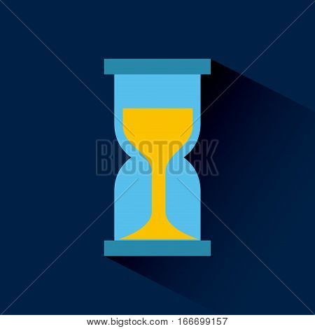 sandclock icon over blue background. colorful design. vector illustration