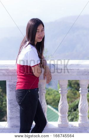 asia woman portrait , thai girl cute
