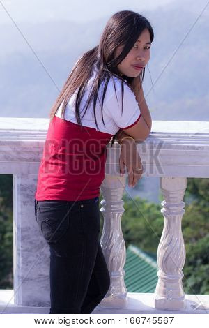 asia woman portrait , thai girl cute