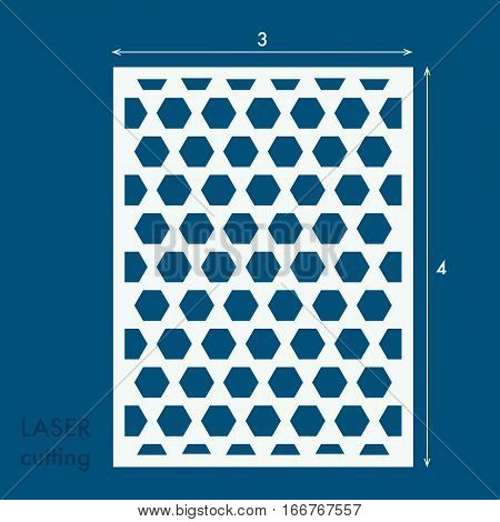 Laser cut panel with traditional islamic pattern. Laser cutting template for diy greeting cards envelopes wedding invitations decorative elements