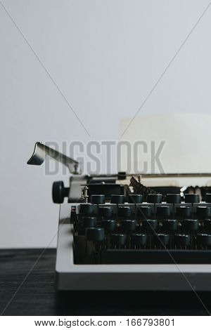 Melal detail of old series typewriter machine