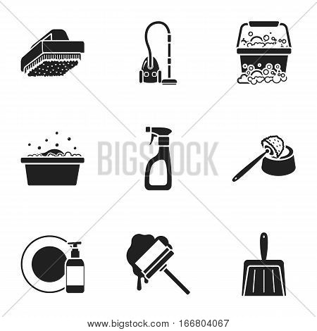 Cleaning set icons in black style. Big collection of cleaning vector symbol stock