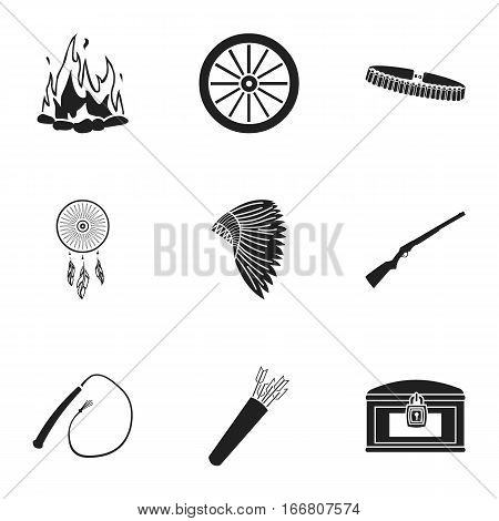 Wild west set icons in black style. Big collection of wild west vector symbol stock