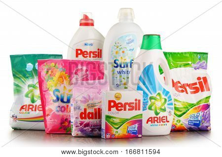 POZNAN POLAND - JAN 20 2017: Although global soap and detergent industry includes about 700 companies it remains highly concentrated with the top 50 companies holding almost 90 percent of the market