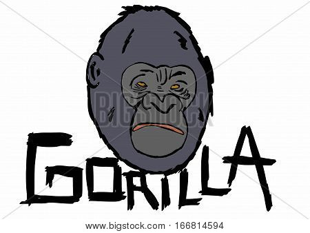 Image of a Gorilla head with text
