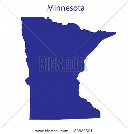 United States, Minnesota. Dark blue silhouette of the state on its borders.