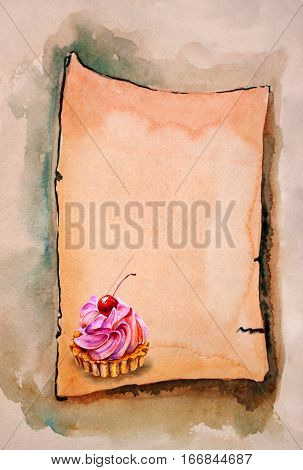 Old Dry Paper With Torn Edges Curled Isolated on a White Background for menu
