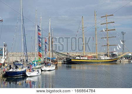 VARNA, BULGARIA - APRIL 30, 2014: Varna is a host of the prestigious international maritime event for a second time - the SCF Black Sea Tall Ships Regatta.