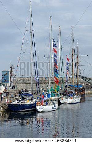 VARNA, BULGARIA - APRIL 30, 2014: Varna is a host of the prestigious international maritime event for a second time - the SCF Black Sea Tall Ships Regatta.
