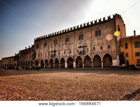 Historical city of Mantua, Mantova, on Mincio river
