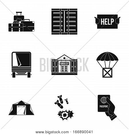 Left country icons set. Simple illustration of 9 left country vector icons for web
