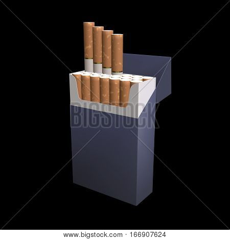 3D Illustration Of Cigarette Package