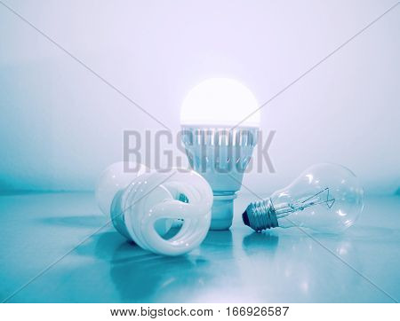 Lamp and light bulb innovation collection blue filter