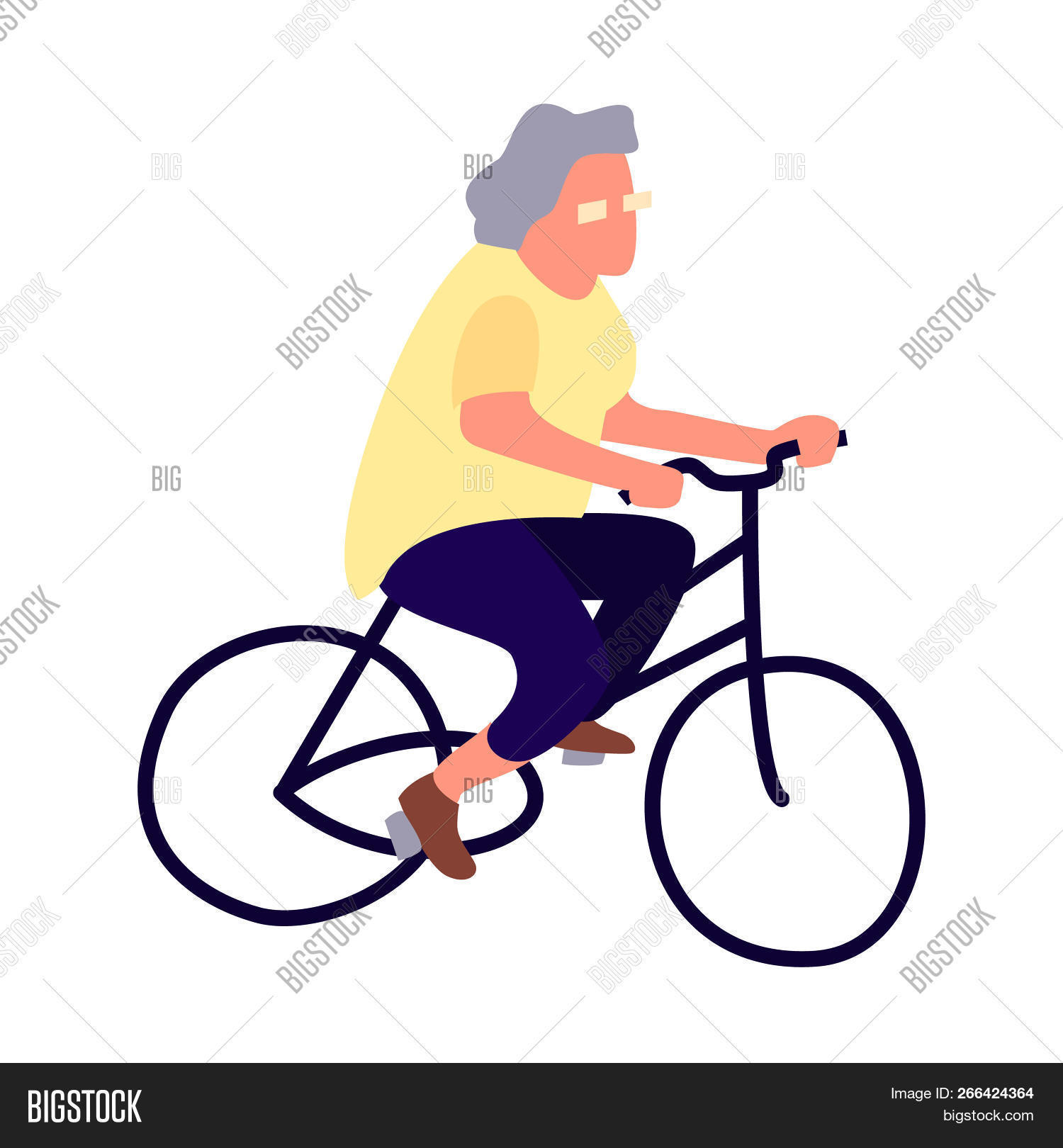 old lady on bike