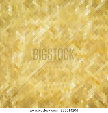 Golden Honeycomb. Geometric Image. Vector Yellow Background