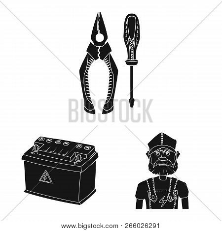 Isolated Object Of Electricity And Electric Symbol. Collection Of Electricity And Energy Stock Symbo