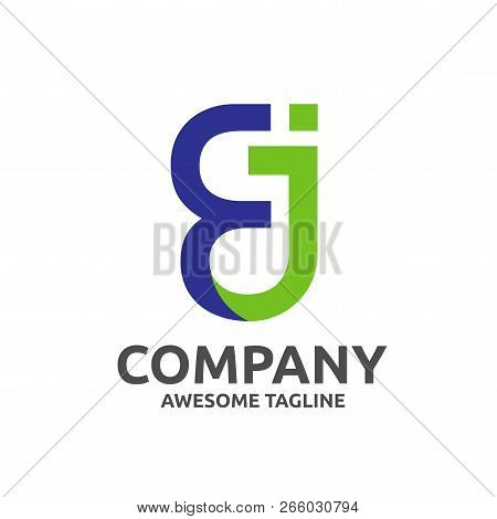 Abstract Creative Letter Ej Logo Design Vector Isolated On White