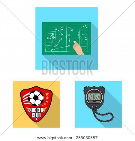 Vector Illustration Of Soccer And Gear Sign. Set Of Soccer And Tournament Stock Vector Illustration.