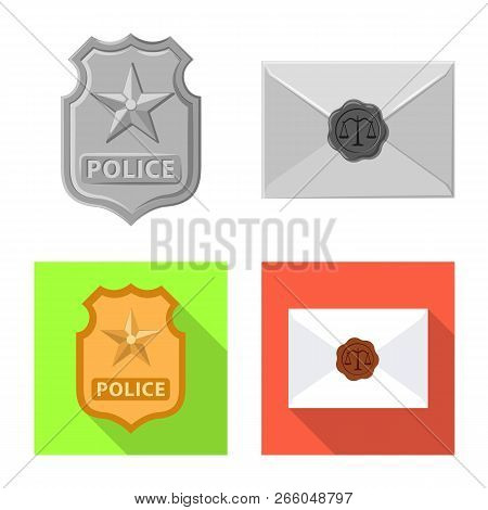 Vector Design Of Law And Lawyer Logo. Collection Of Law And Justice Stock Symbol For Web.