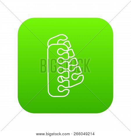 Nail Foot Tool Separator Icon Green Isolated On White Background