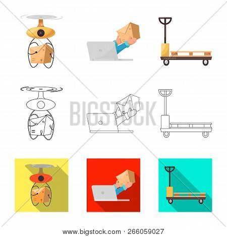Vector Design Of Goods And Cargo Sign. Set Of Goods And Warehouse Vector Icon For Stock.
