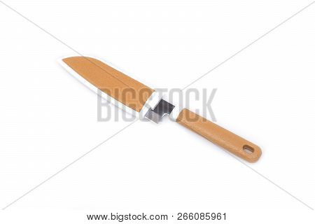 Fruit Knife With Plastic Case Isolated On White