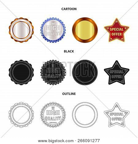 Vector Illustration Of Emblem And Badge Icon. Collection Of Emblem And Sticker Vector Icon For Stock