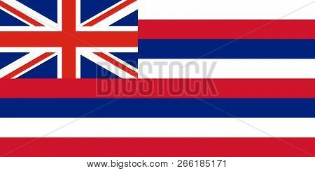 Vector Flag Of Hawaii State. United States Of America