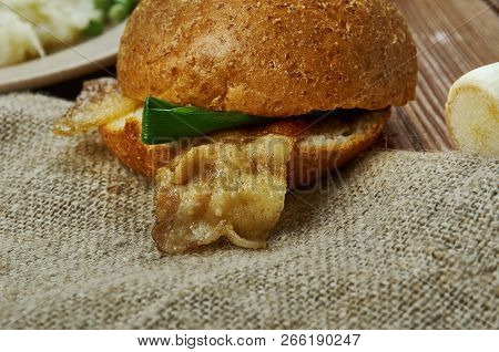 The Great British Bacon Butty, English Cuisine, Britain  Bacon Sandwich, Traditional Assorted Dishes