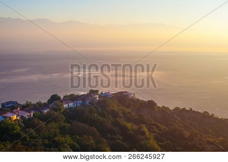 Signagi Or Sighnaghi City In Kakheti Region In Georgia, Sunrise In Sighnaghi