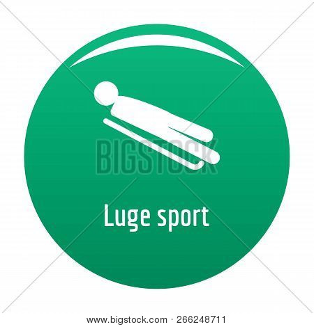 Luge Sport Icon. Simple Illustration Of Luge Sport Vector Icon For Any Design Green
