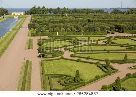 Strelna, St. Petersburg, Russia - August 09, 2018: The Territory Of The State Complex 