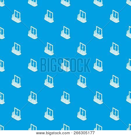 Modern Balcony Pattern Vector Seamless Blue Repeat For Any Use
