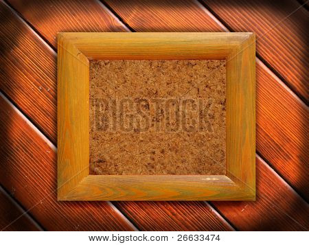 Üres kép keret cork háttérrel.Sötét grunge design
