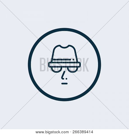 Agent Icon. Spy Sunglasses. Spy Agent, Secret Agent, Hacker. Mysterious Man