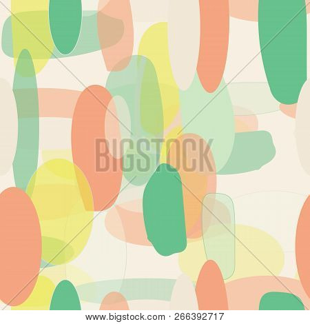 Organic Abstract Modern Yellow Green Orange Seameless Pattern. Great For Invitations, Fabric, Wallpa