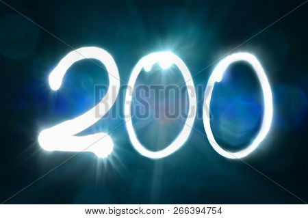 Two Hundred Light Sparkle Shine Number Anniversary Year