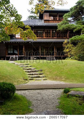 Nikko, Japan - October 23, 2016: Traditional Japanese Residence With Landscape Garden In Tamozawa Im