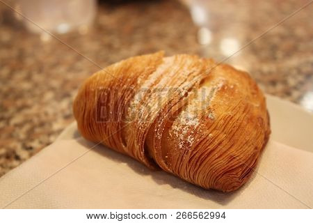 A Sfogliatelle Alla Crema In An Italian Cafe.