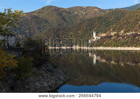 Autumn Landscape Of The Vacha (antonivanovtsi) Reservoir, Rhodope Mountains, Plovdiv Region, Bulgari