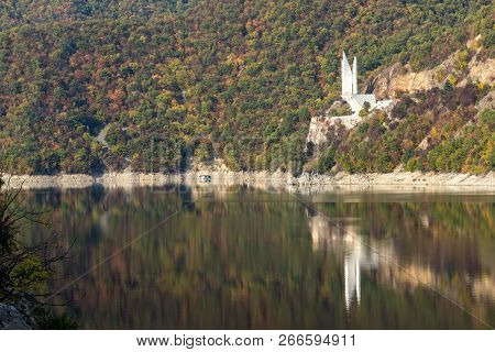 Autumn Landscape Of The Vacha (antonivanovtsi) Reservoir, Rhodope Mountains, Plovdiv Region, Bulgari