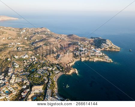 Aerial Drone Photo Of Beautiful Coastline With Large Bay
